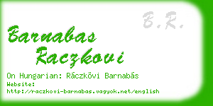 barnabas raczkovi business card