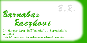 barnabas raczkovi business card